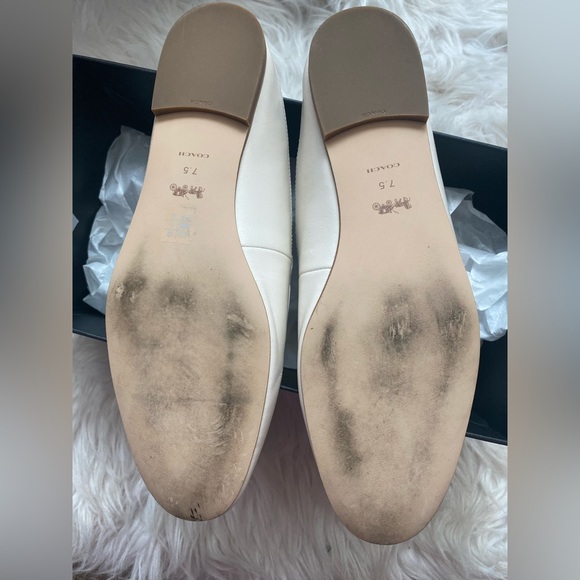 Coach Cream Mules with Gold Accent - Picture 6 of 8